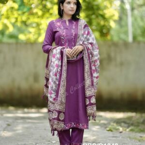 Black Print Hand Work Cotton Anarkali Kurti Pant Malmal Dupatta For Women
